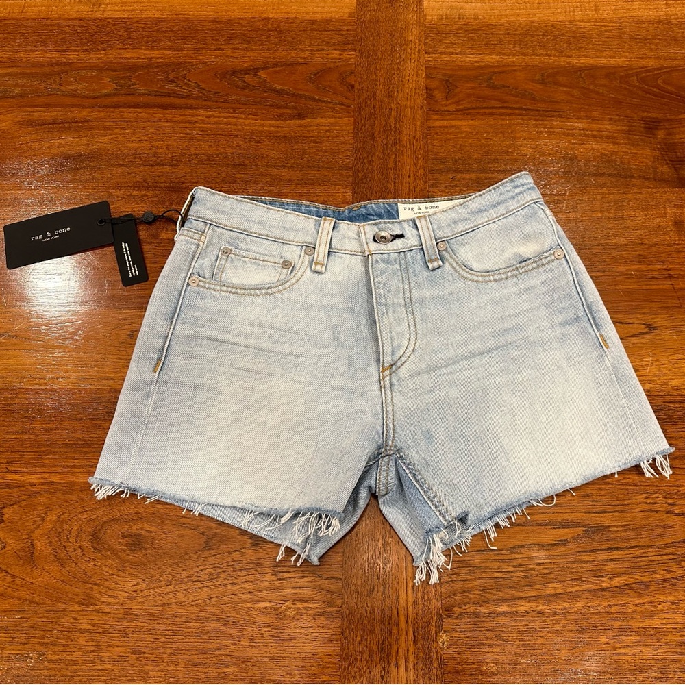 Rag & Bone Dre Low Rise Cutoff Denim Shorts, Jade, Size 24 - Picture 8 of 15